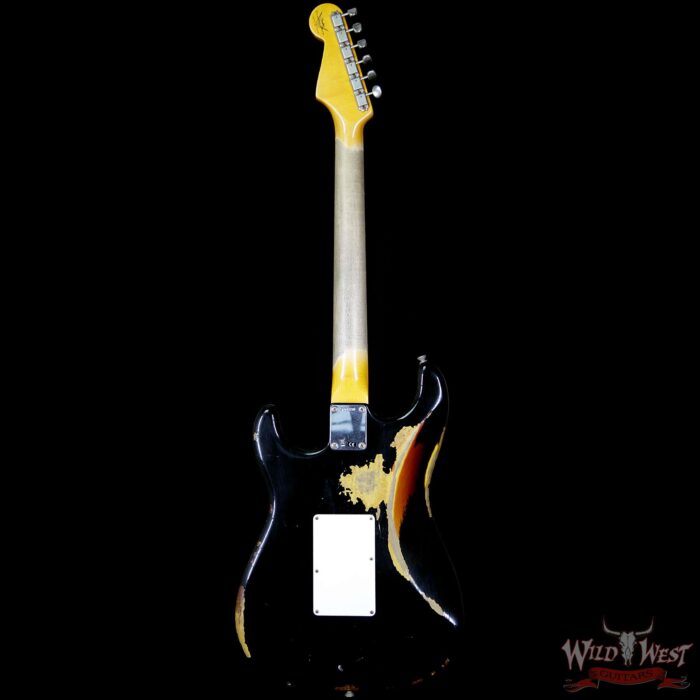 Fender Custom Shop Black Lightning Floyd Rose Stratocaster Heavy Relic HSS 21 Frets 3 Tone Sunburst - Image 6