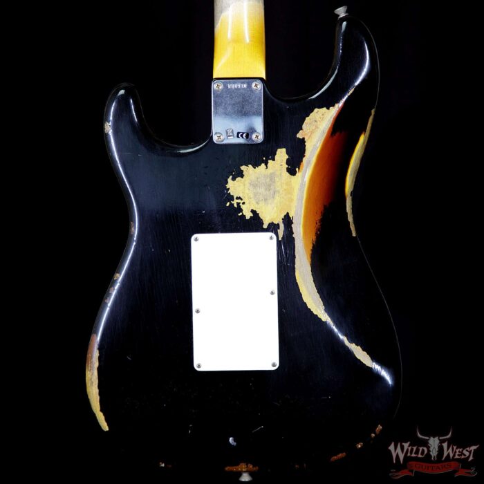 Fender Custom Shop Black Lightning Floyd Rose Stratocaster Heavy Relic HSS 21 Frets 3 Tone Sunburst - Image 7