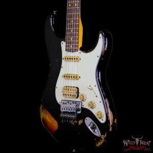 Fender Custom Shop Black Lightning Floyd Rose Stratocaster Heavy Relic HSS 21 Frets 3 Tone Sunburst - Image 2