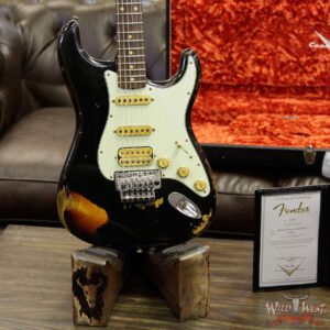 Fender Custom Shop Black Lightning Floyd Rose Stratocaster Heavy Relic HSS 21 Frets 3 Tone Sunburst - Image 14