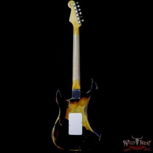 Fender Custom Shop Black Lightning Stratocaster Floyd Rose HSS Heavy Relic Rosewood Board 3 Tone Sunburst - Image 5