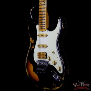 Fender Custom Shop Black Lightning Stratocaster Floyd Rose HSS Heavy Relic Rosewood Board 3 Tone Sunburst - Image 2