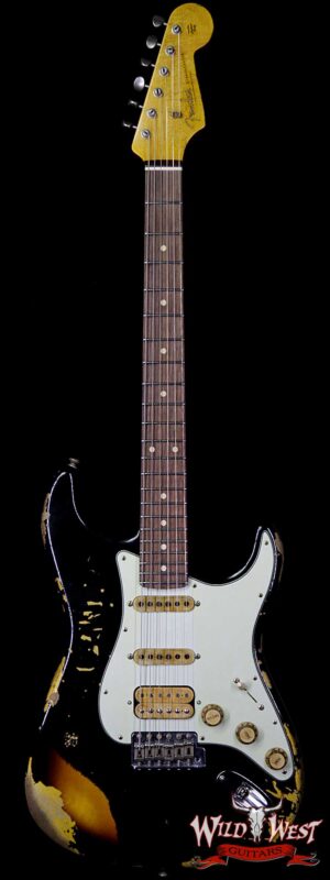 Fender Custom Shop Black Lightning Stratocaster HSS Heavy Relic Rosewood Board 3 Tone Sunburst