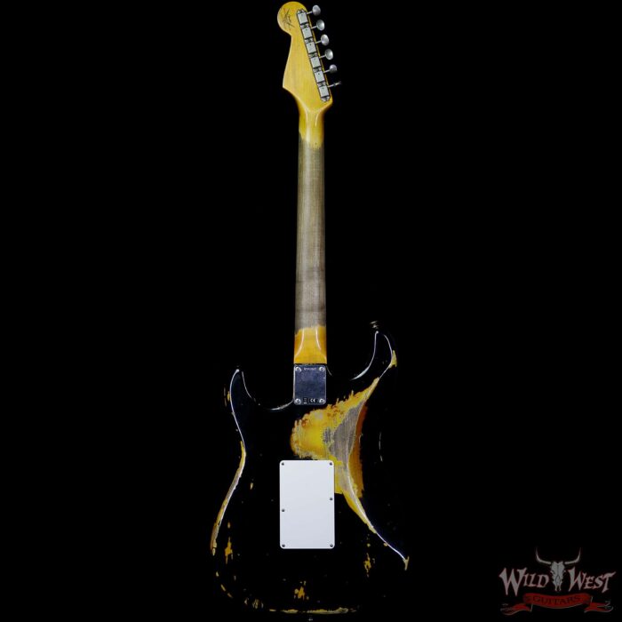 Fender Custom Shop Black Lightning Stratocaster HSS Floyd Rose Heavy Relic Rosewood Board 3 Tone Sunburst - Image 5