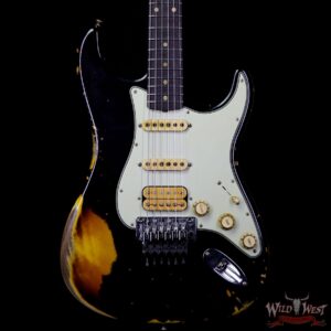 Fender Custom Shop Black Lightning Stratocaster HSS Floyd Rose Heavy Relic Rosewood Board 3 Tone Sunburst - Image 3