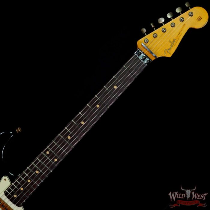 Fender Custom Shop Wild West Black Lightning Stratocaster Floyd Rose Heavy Relic Rosewood Board 3 Tone Sunburst - Image 4