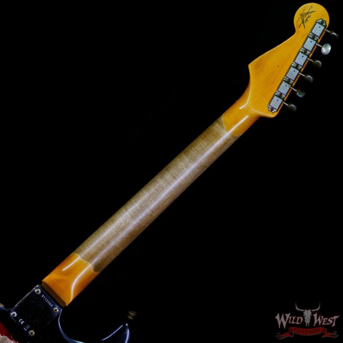 Fender Custom Shop Wild West Black Lightning Stratocaster HSS Floyd Rose Rosewood Board 22 Frets Heavy Relic Candy Apple Red - Image 5