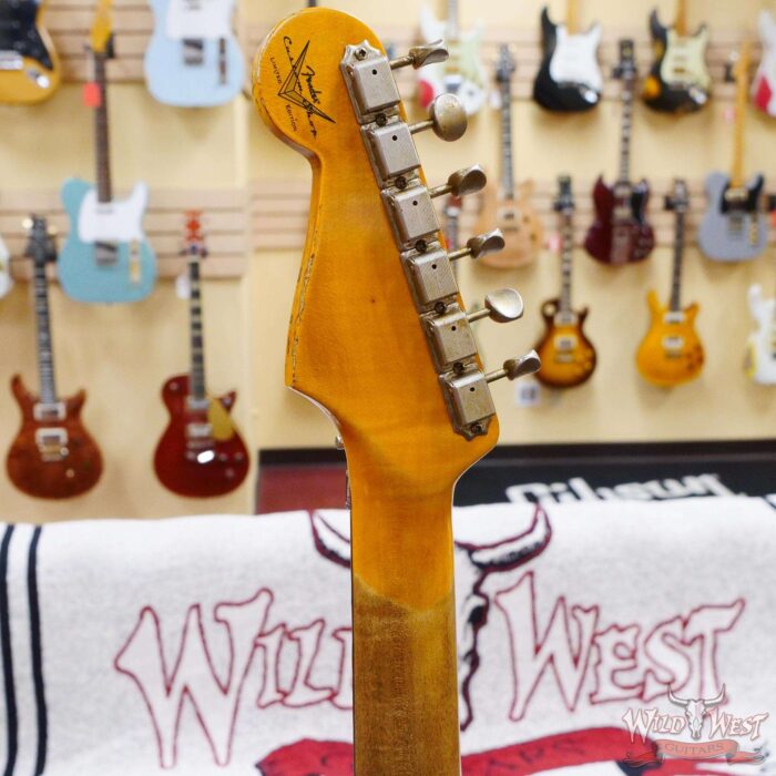 Fender Custom Shop Wild West Black Lightning Stratocaster HSS Floyd Rose Rosewood Board 22 Frets Heavy Relic Candy Apple Red - Image 10