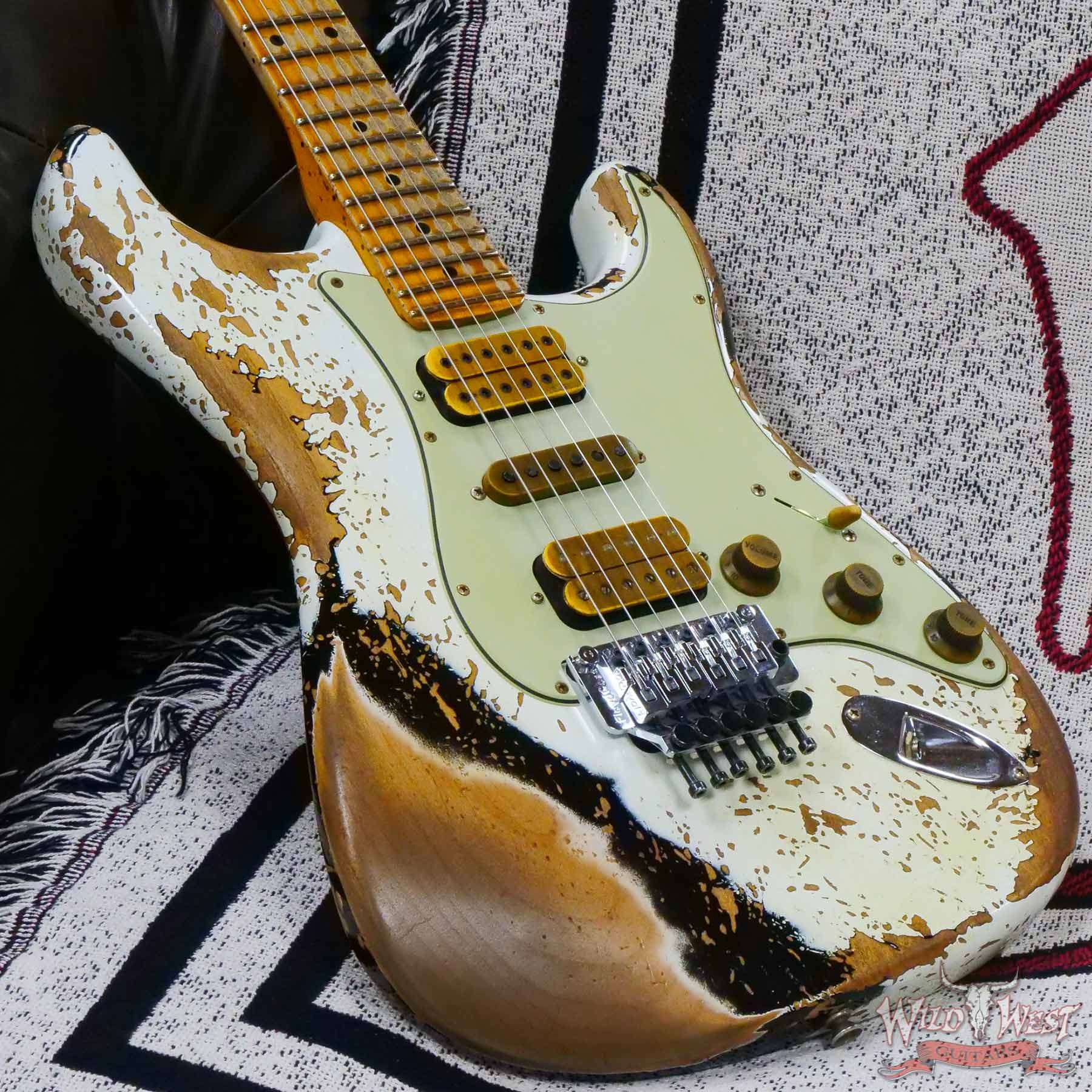 fendercs-blfr-hsh-r127544-d3__wwg.jpg Fender Custom Shop Wild West White Lightning Stratocaster HSH Floyd Rose Maple Board Heavy Relic Olympic White over Black - Image 8