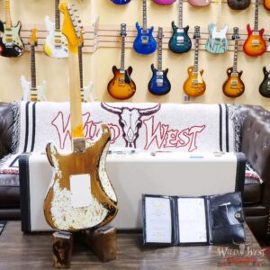 Fender Custom Shop Wild West White Lightning Stratocaster HSH Floyd Rose Maple Board Heavy Relic Olympic White over Black - Image 10