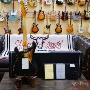 Fender Custom Shop Wild West Black Lightning Stratocaster HSS Floyd Rose Maple Board 22 Frets Heavy Relic 2 Tone Sunburst - Image 9