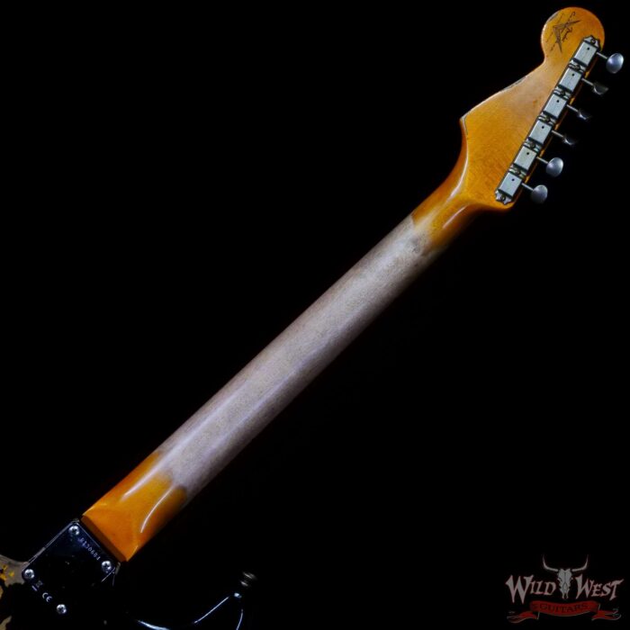 Fender Custom Shop Wild West Black Lightning Stratocaster HSS Floyd Rose Maple Board 22 Frets Heavy Relic 2 Tone Sunburst - Image 5