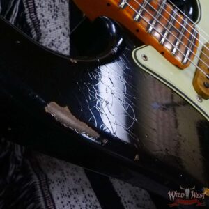 Fender Custom Shop Wild West Black Lightning Stratocaster HSS Floyd Rose Maple Board 22 Frets Heavy Relic 2 Tone Sunburst - Image 9