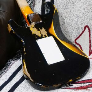 Fender Custom Shop Wild West Black Lightning Stratocaster HSS Floyd Rose Maple Board 22 Frets Heavy Relic 2 Tone Sunburst - Image 12
