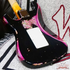 Fender Custom Shop Wild West Black Lightning Stratocaster HSS Floyd Rose Maple Board 22 Frets Heavy Relic Pink Paisley - Image 12