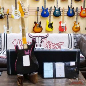 Fender Custom Shop Wild West Black Lightning Stratocaster HSS Floyd Rose Maple Board 22 Frets Heavy Relic Pink Paisley - Image 10