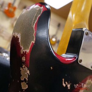 Fender Custom Shop Wild West Black Lightning Stratocaster Floyd Rose Heavy Relic Maple Board 22 Frets Candy Apple Red - Image 13