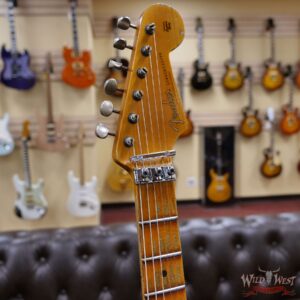 Fender Custom Shop Wild West Black Lightning Stratocaster Floyd Rose Heavy Relic Maple Board 22 Lake Placid Blue - Image 7