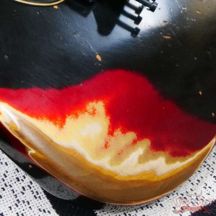 Fender Custom Shop Wild West Black Lightning Stratocaster HSS Floyd Rose Rosewood Board Black Pickguard Heavy Relic Candy Apple Red - Image 9