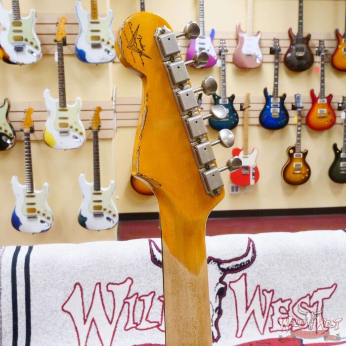 Fender Custom Shop Wild West Black Lightning Stratocaster HSS Floyd Rose Rosewood Board Black Pickguard Heavy Relic Candy Apple Red - Image 11