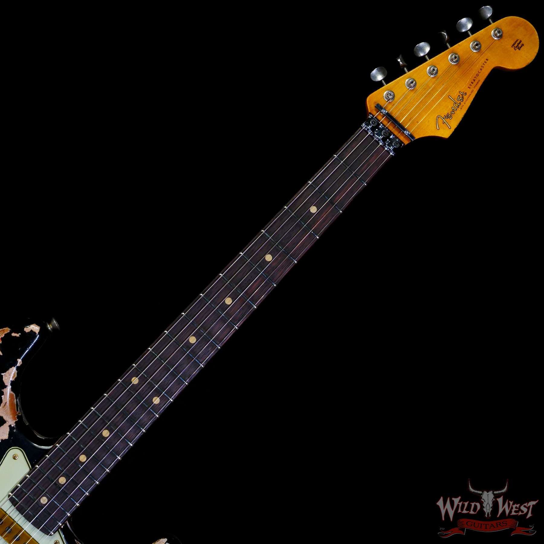 fendercs-blfr-r129482-c2__wwg.jpg Fender Custom Shop Wild West Black Lightning Stratocaster HSS Floyd Rose Rosewood Board 22 Frets Heavy Relic Candy Apple Red - Image 4
