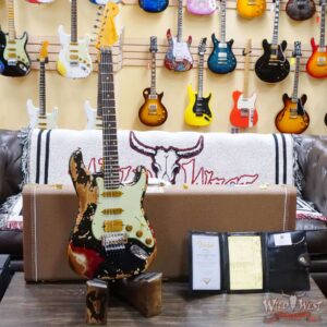 Fender Custom Shop Wild West Black Lightning Stratocaster HSS Floyd Rose Rosewood Board 22 Frets Heavy Relic Candy Apple Red - Image 6
