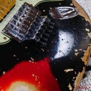 Fender Custom Shop Wild West Black Lightning Stratocaster HSS Floyd Rose Rosewood Board 22 Frets Heavy Relic Candy Apple Red - Image 10