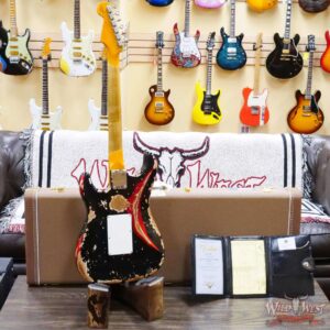 Fender Custom Shop Wild West Black Lightning Stratocaster HSS Floyd Rose Rosewood Board 22 Frets Heavy Relic Candy Apple Red - Image 11