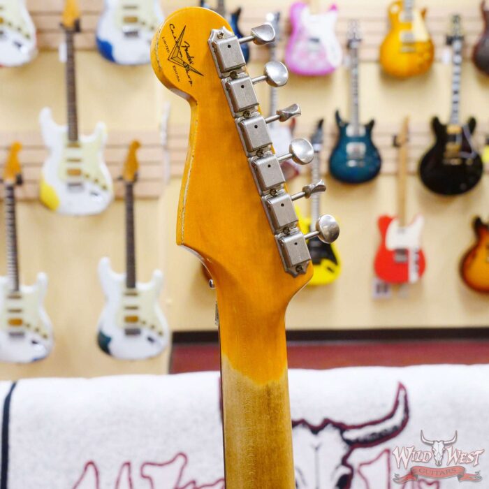 Fender Custom Shop Wild West Black Lightning Stratocaster HSS Floyd Rose Rosewood Board 22 Frets Heavy Relic Candy Apple Red - Image 12