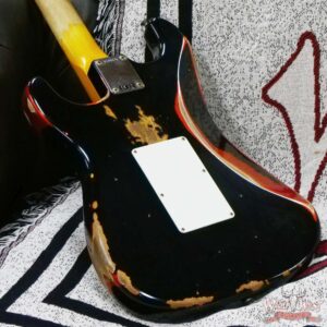 Fender Custom Shop Wild West Black Lightning Stratocaster HSS Floyd Rose Maple Board 22 Frets Heavy Relic Candy Tangerine - Image 12