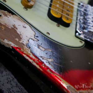 Fender Custom Shop Wild West Black Lightning Stratocaster HSS Floyd Rose Maple Board 22 Frets Heavy Relic Candy Apple Red - Image 9