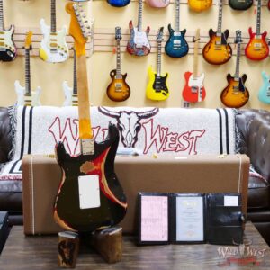 Fender Custom Shop Wild West Black Lightning Stratocaster HSS Floyd Rose Maple Board 22 Frets Heavy Relic Candy Apple Red - Image 10