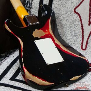 Fender Custom Shop Wild West Black Lightning Stratocaster HSS Floyd Rose Maple Board 22 Frets Heavy Relic Candy Apple Red - Image 12