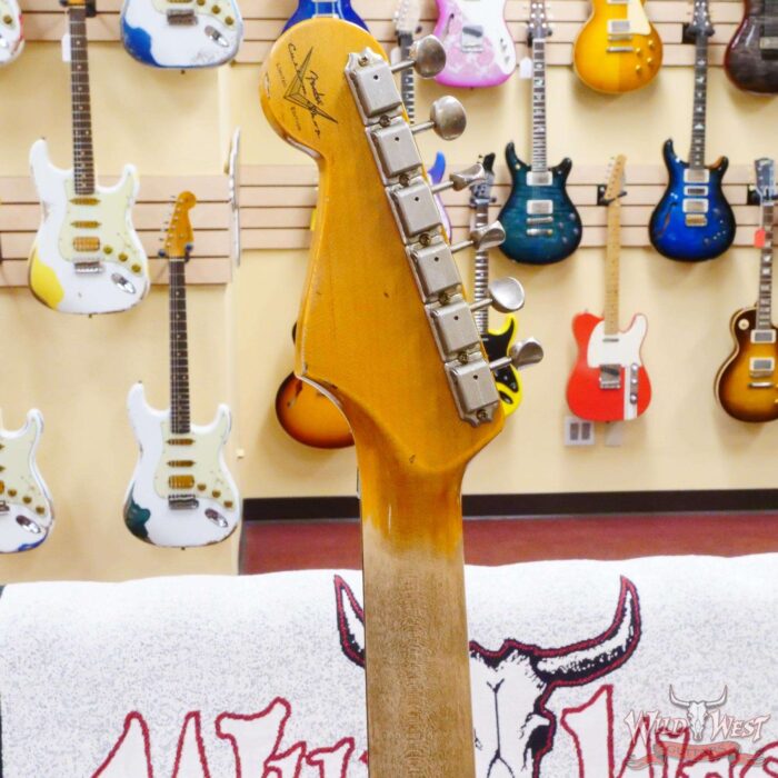 Fender Custom Shop Wild West Black Lightning Stratocaster HSS Floyd Rose Rosewood Board 22 Frets Heavy Relic Candy Tangerine - Image 11
