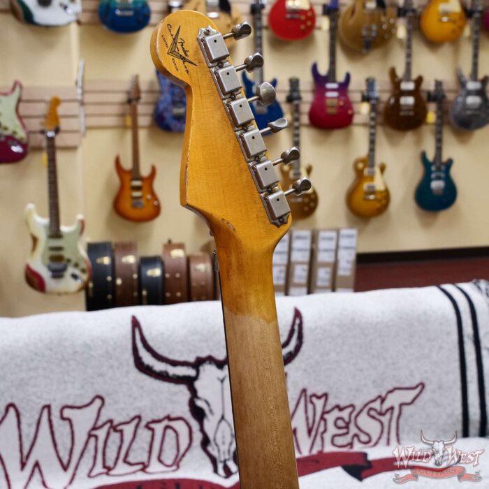 Fender Custom Shop Wild West Black Lightning Stratocaster HSS Floyd Rose Rosewood Fingerboard 22 Frets Heavy Relic Candy Tangerine 7.90 lbs - Image 11