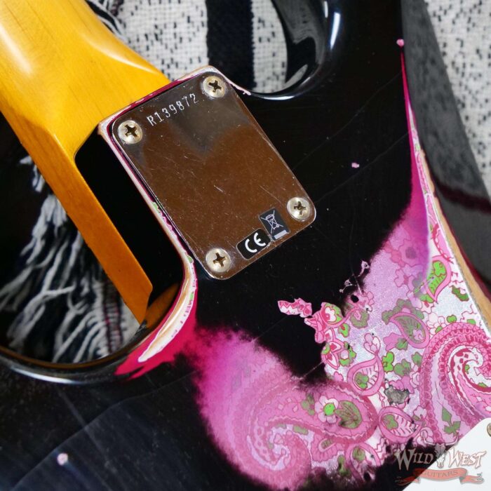 Fender Custom Shop Wild West Black Lightning Stratocaster HSS Floyd Rose Maple Fingerboard 22 Frets Heavy Relic Pink Paisley 7.85 lbs - Image 13