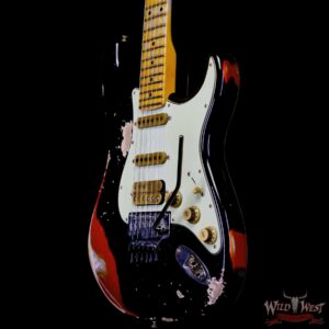 Fender Custom Shop Wild West Black Lightning Stratocaster HSS Floyd Rose Maple Fingerboard 22 Frets Heavy Relic Candy Tangerine 7.95 lbs - Image 2