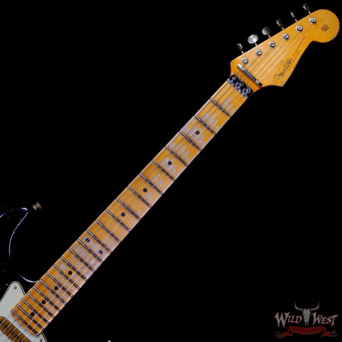 Fender Custom Shop Wild West Black Lightning Stratocaster HSS Floyd Rose Maple Fingerboard 22 Frets Heavy Relic Candy Tangerine 7.95 lbs - Image 4