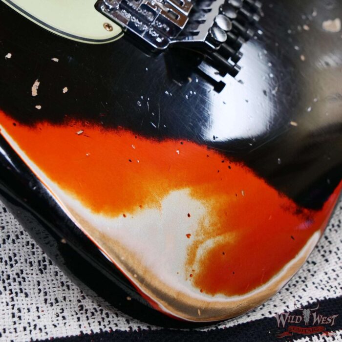 Fender Custom Shop Wild West Black Lightning Stratocaster HSS Floyd Rose Maple Fingerboard 22 Frets Heavy Relic Candy Tangerine 7.95 lbs - Image 9