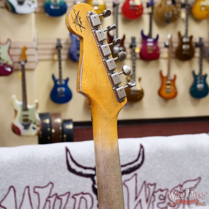 Fender Custom Shop Wild West Black Lightning Stratocaster HSS Floyd Rose Maple Fingerboard 22 Frets Heavy Relic Candy Tangerine 7.95 lbs - Image 11