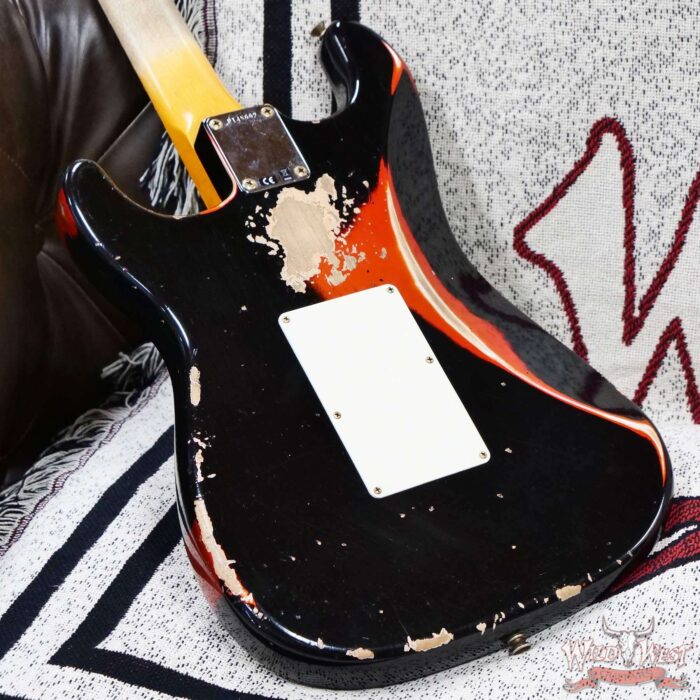 Fender Custom Shop Wild West Black Lightning Stratocaster HSS Floyd Rose Maple Fingerboard 22 Frets Heavy Relic Candy Tangerine 7.95 lbs - Image 12