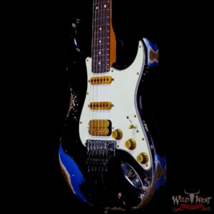 Fender Custom Shop Wild West Black Lightning Stratocaster HSS Floyd Rose Rosewood Board 22 Frets Heavy Relic Lake Placid Blue - Image 2