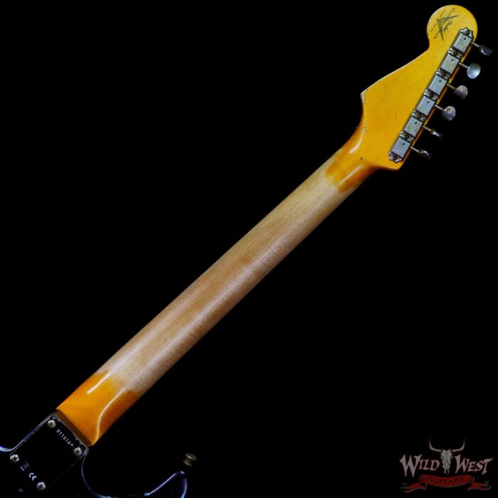 Fender Custom Shop Wild West Black Lightning Stratocaster HSS Floyd Rose Rosewood Board 22 Frets Heavy Relic Lake Placid Blue - Image 5