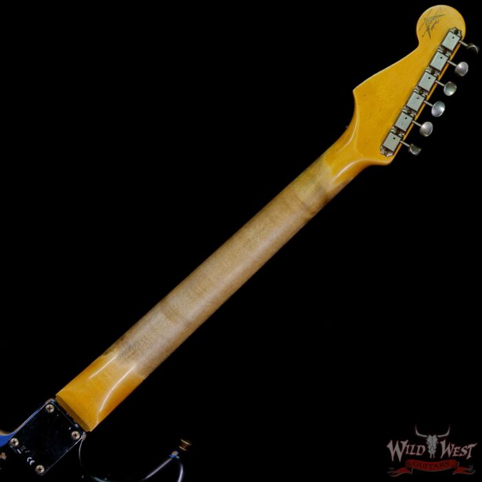 Fender Custom Shop Wild West Black Lightning Stratocaster HSS Floyd Rose Maple Board 22 Frets Heavy Relic Lake Placid Blue - Image 5