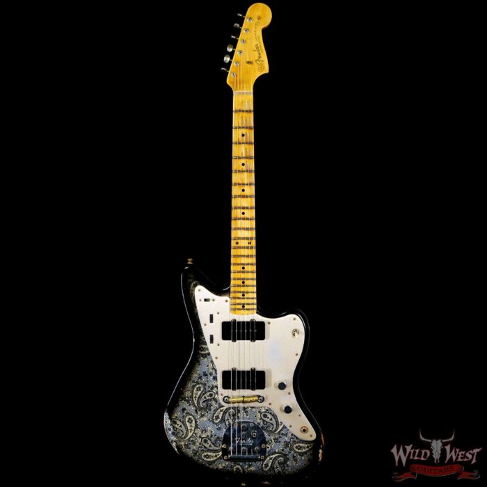 Fender Custom Shop Limited Edition Custom Jazzmaster Maple Fingerboard Relic Aged Black Paisley - Image 3