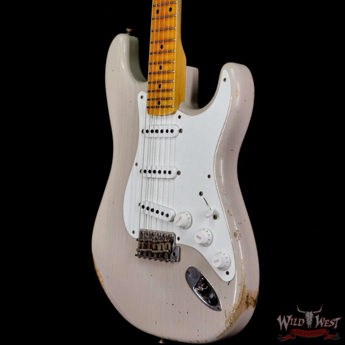 Fender Custom Shop 1955 Stratocaster Relic Quatersawn Maple Neck Hand-wound Pickups Dirty White Blonde - Image 2