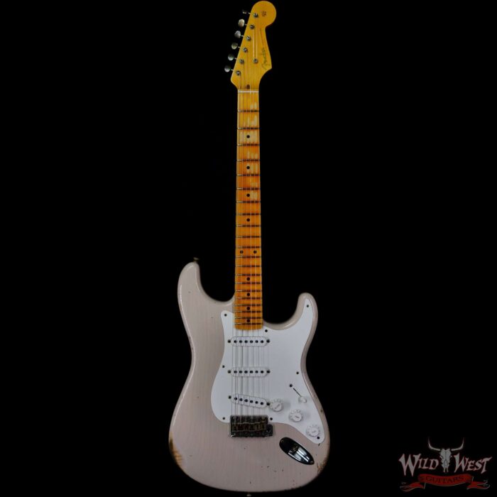 Fender Custom Shop 1955 Stratocaster Relic Quatersawn Maple Neck Hand-wound Pickups Dirty White Blonde - Image 3