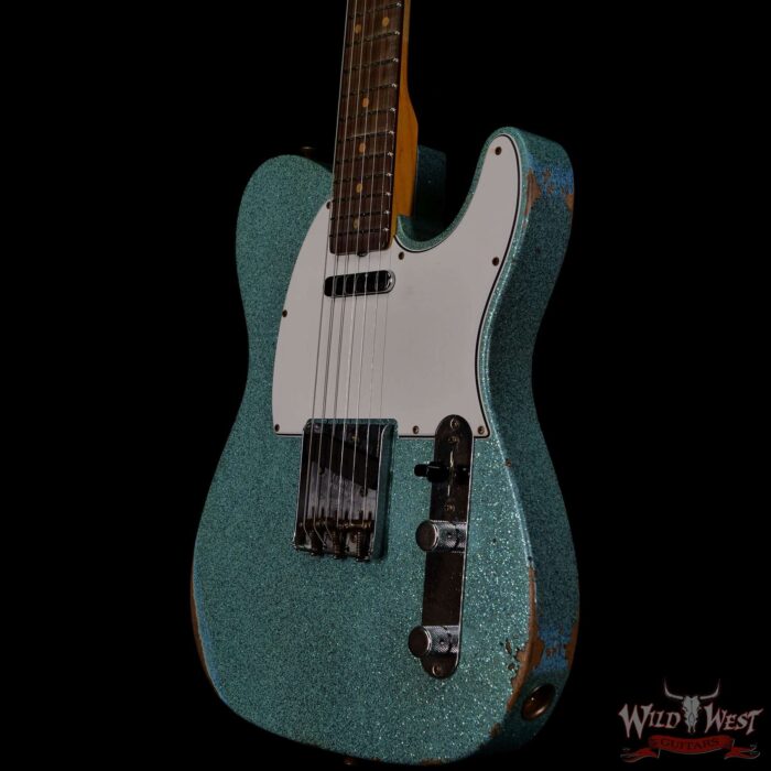 Fender Custom Shop 2021 Summer Event Limited Edition 1961 Telecaster Relic Hand-Wound Pickups Daphne Blue Sparkle - Image 2
