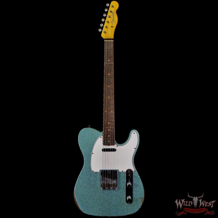 Fender Custom Shop 2021 Summer Event Limited Edition 1961 Telecaster Relic Hand-Wound Pickups Daphne Blue Sparkle - Image 3
