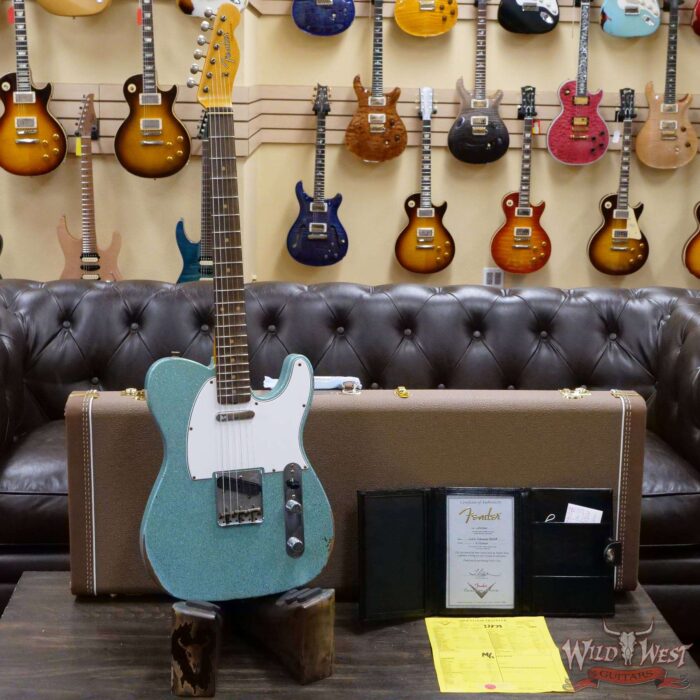 Fender Custom Shop 2021 Summer Event Limited Edition 1961 Telecaster Relic Hand-Wound Pickups Daphne Blue Sparkle - Image 6